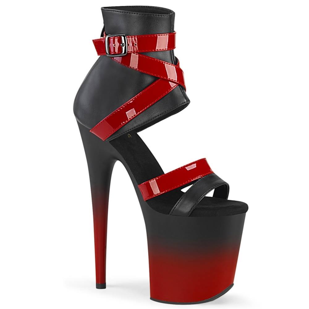 Pleaser - FLAMINGO80015 Talons hauts - Chaussures de pole dance - Noir/Rouge Product image